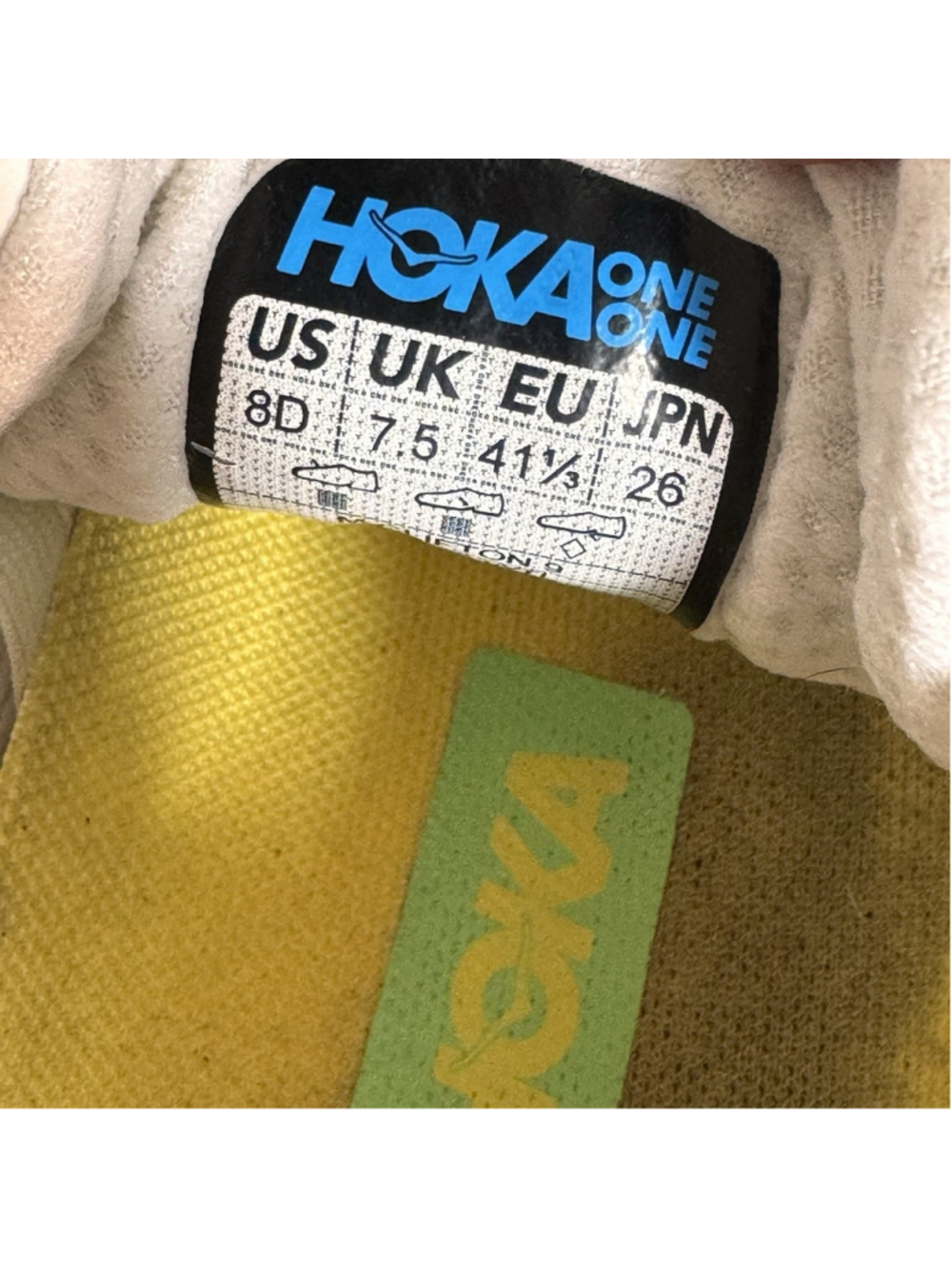 HOKA Clifton 9 Running Shoes White Yellow Athletic Sneakers Men’s Size 8D US - Picture 10 of 12